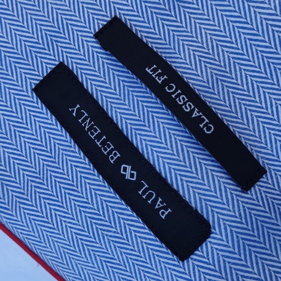 Paul Betenly Men's Classic Fit Lt. Blue Luxury dDess Shirt - Picture 15 of 17